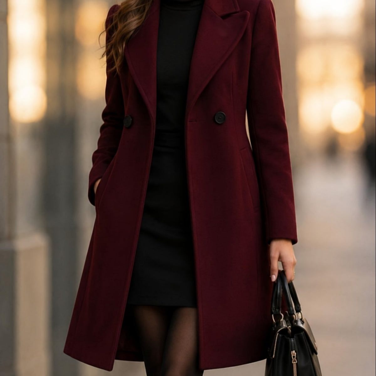 Vivienne | Manteau Cintré à Double Boutonnage