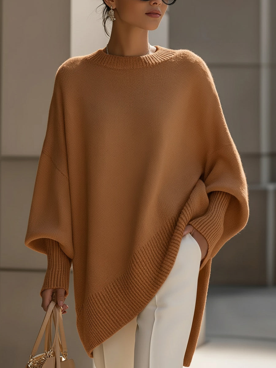 Clarisse | Pull Ample Drapé à Col Large