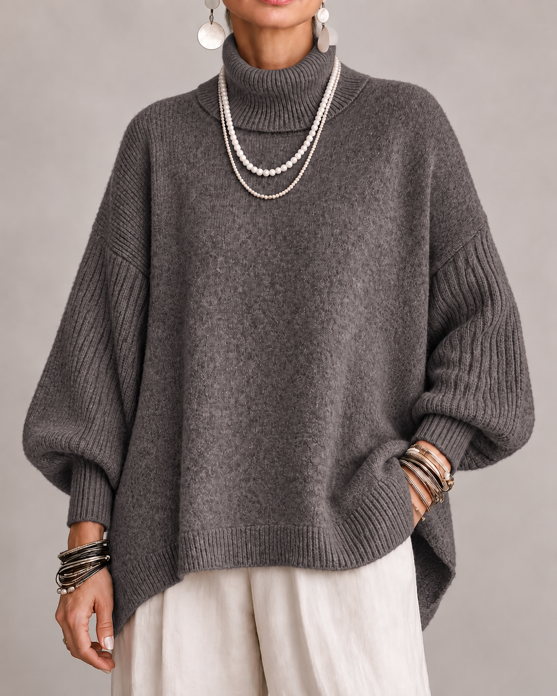 Kathleen | Pull Élégant à Col Roulé