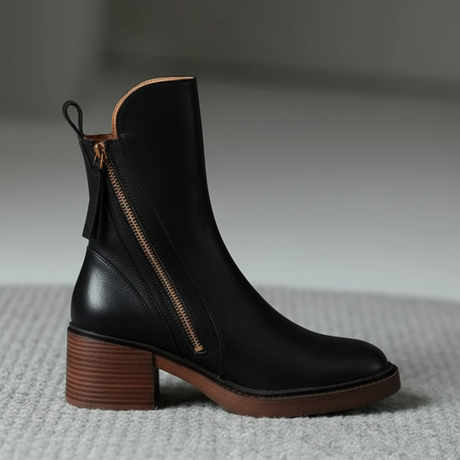 Pernelle | Bottes en Cuir à Talon Carré