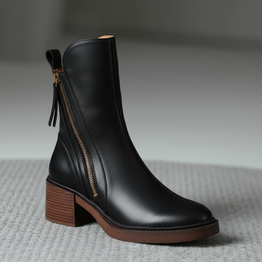 Pernelle | Bottes en Cuir à Talon Carré