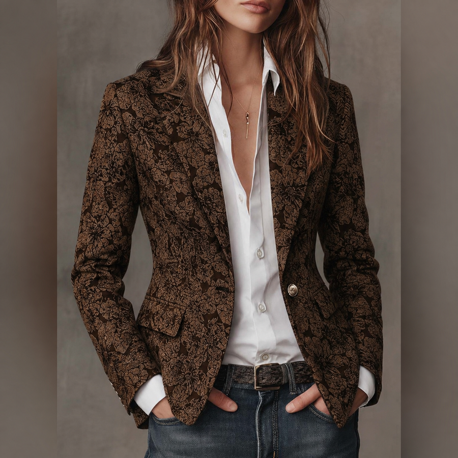 Estelle | Blazer Jacquard Cachemire Ajusté