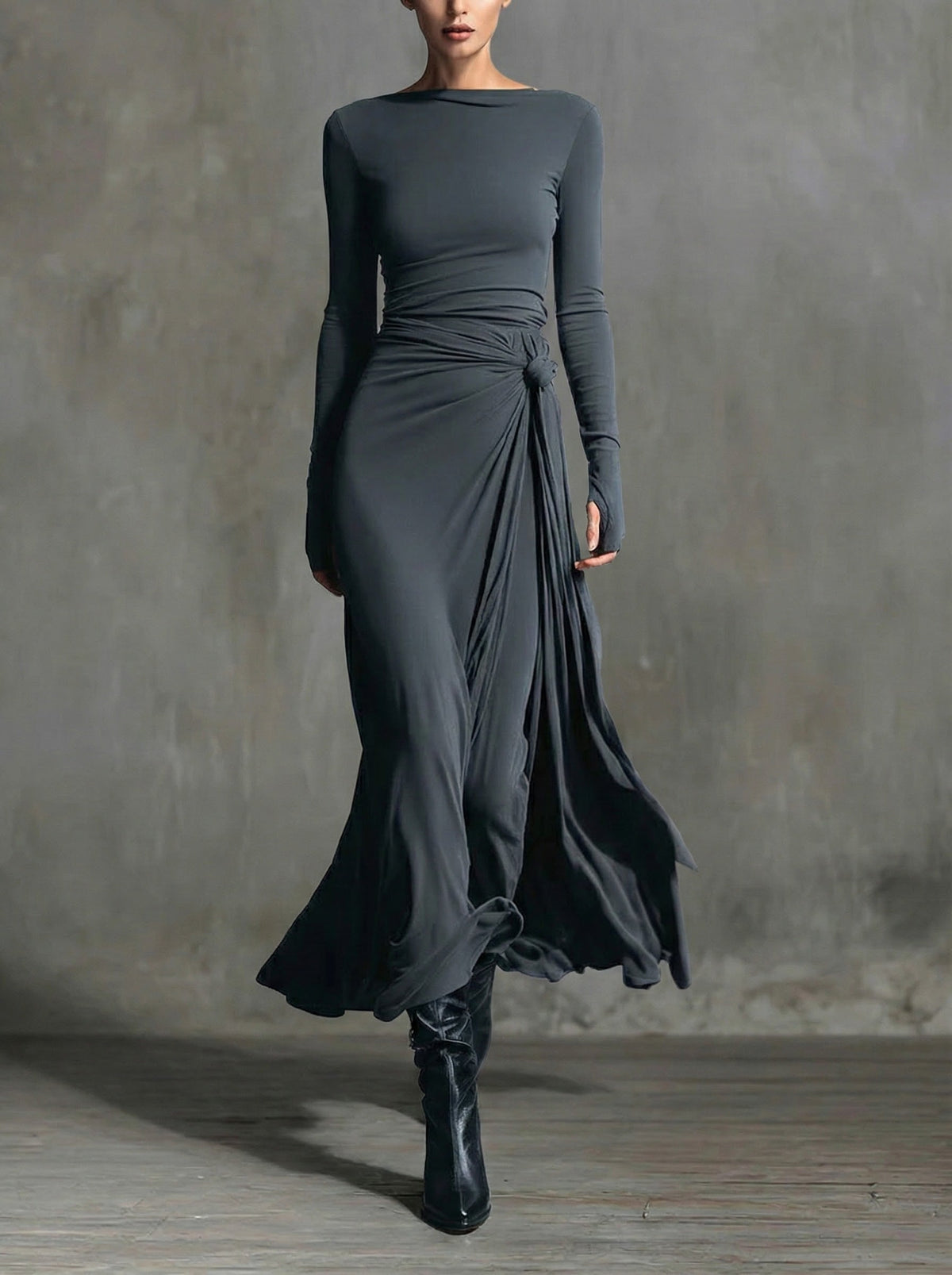 Naomie | Robe Maxi à Nœud Latéral