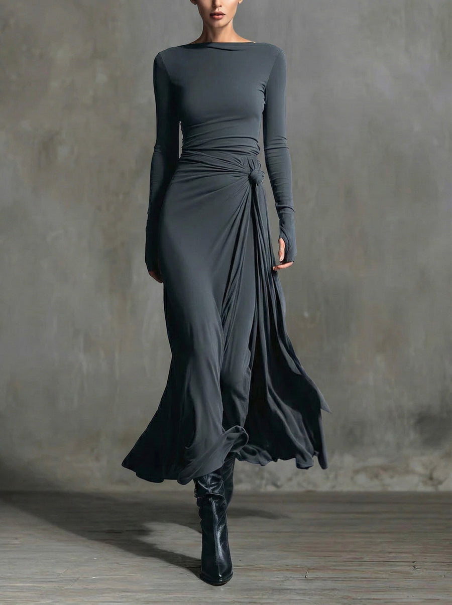 Naomie | Robe Maxi à Nœud Latéral