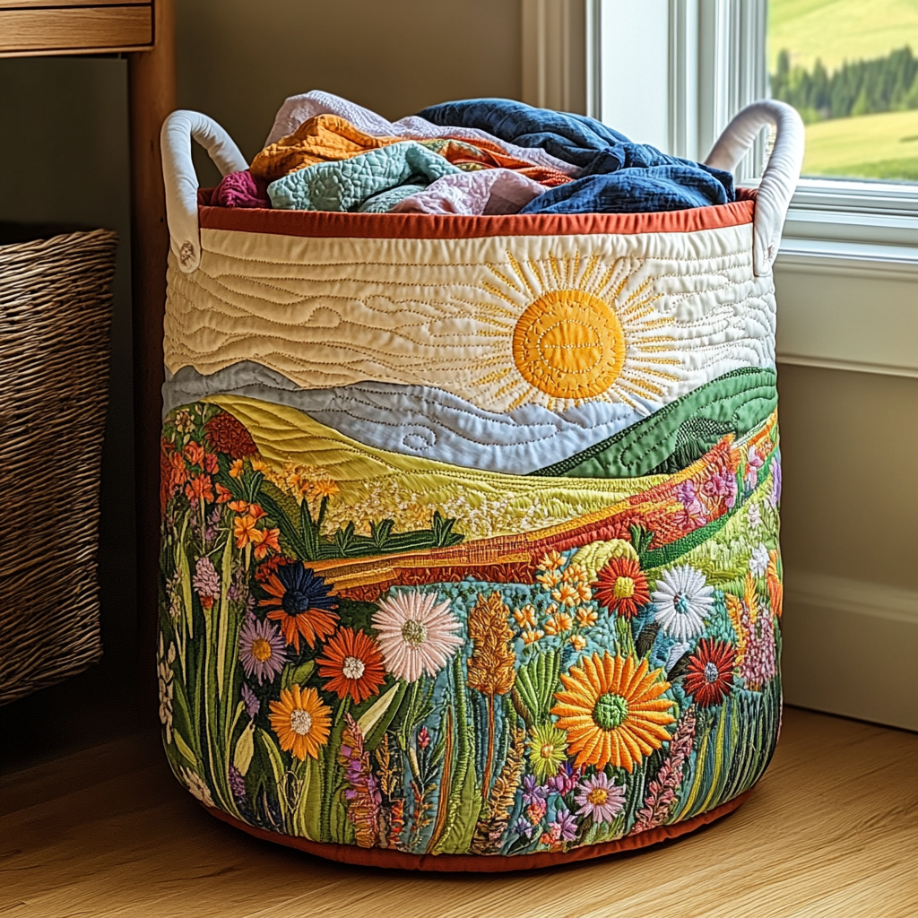 Prairie Fleurie | Panier de Rangement Matelassé