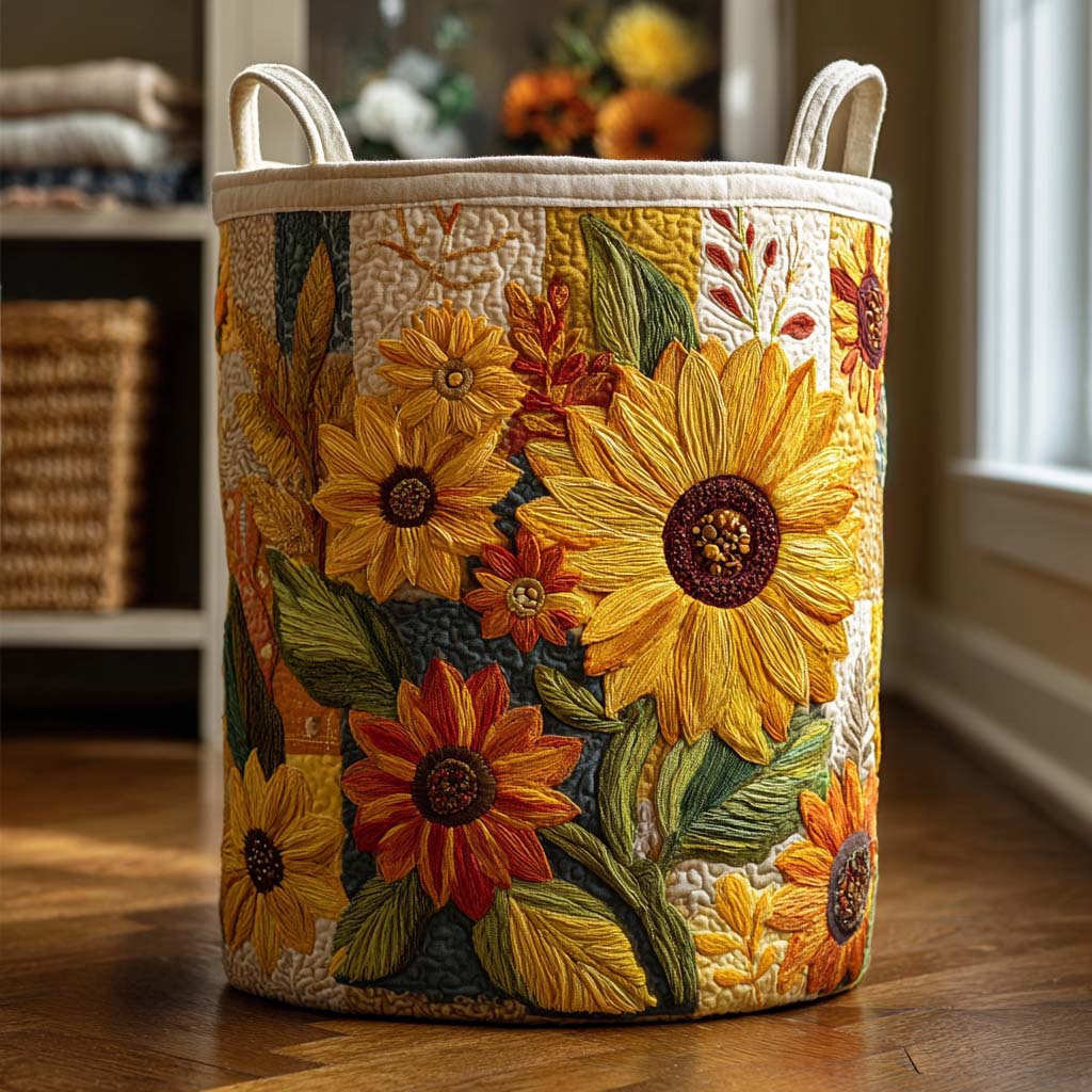 Rêve de Tournesols | Panier de Rangement Matelassé