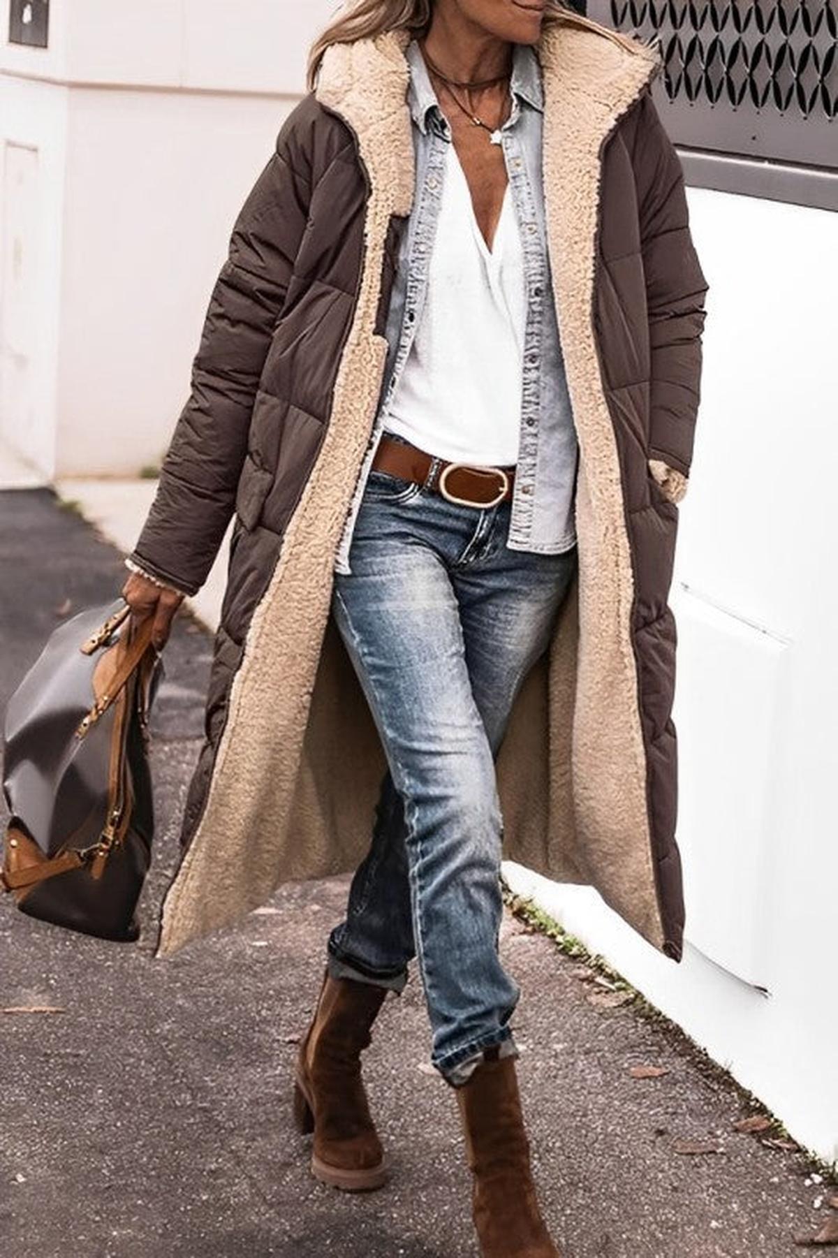 Women's Long Winter Coat Jacket With Hood