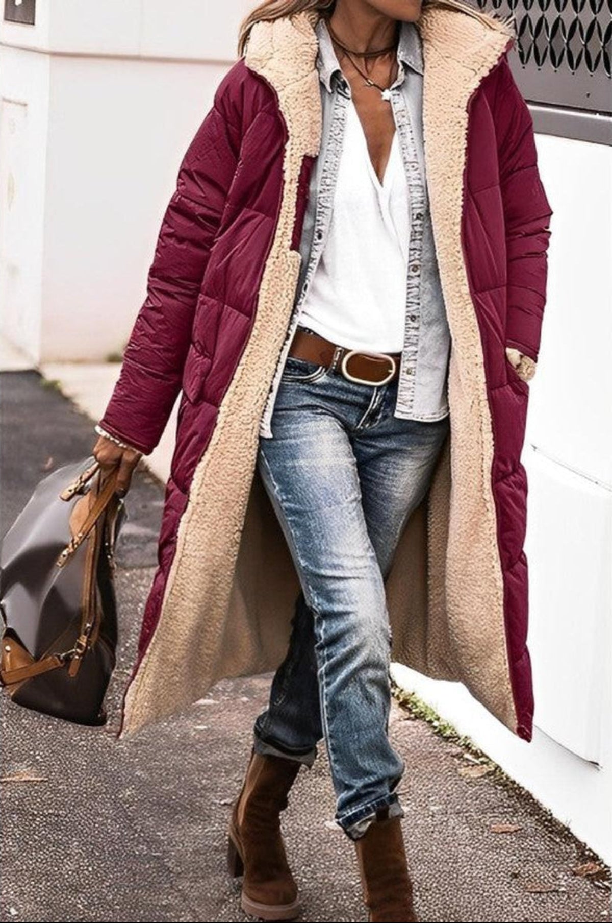 Women's Long Winter Coat Jacket With Hood