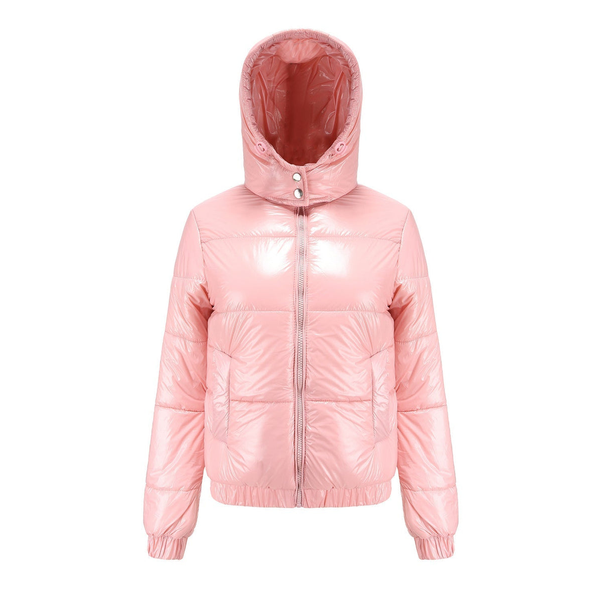 Women's high-gloss down jacket with hood