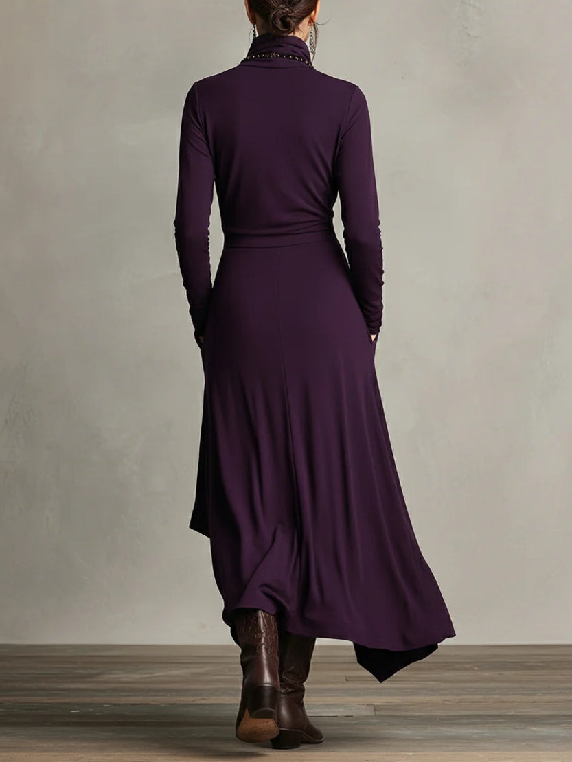Genevieve | Robe Longue à Col Roulé