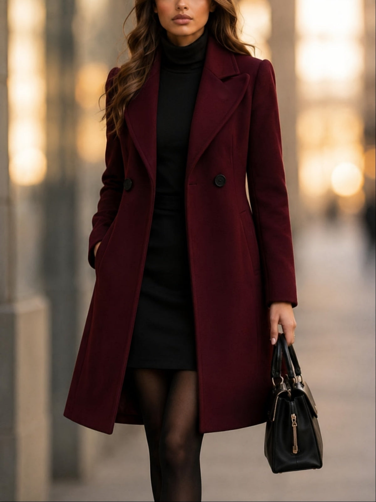 Vivienne | Manteau Cintré à Double Boutonnage
