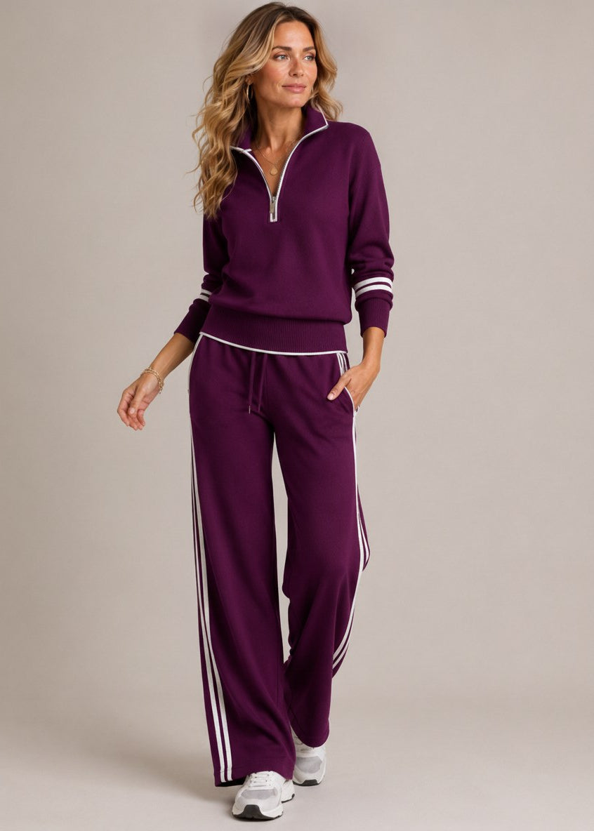 Ensemble Kate | Pull Demi-Zippé & Pantalon Large