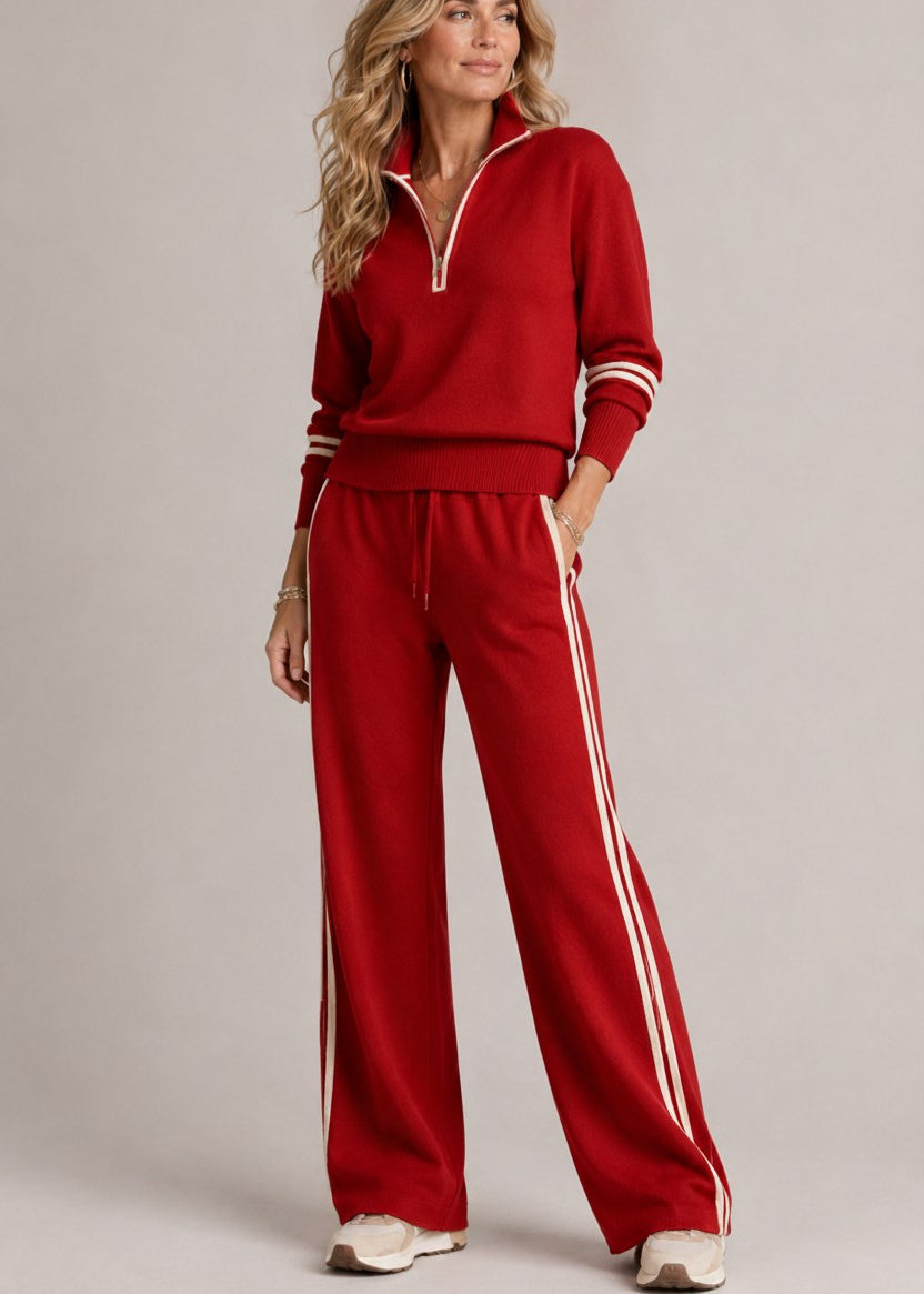 Ensemble Kate | Pull Demi-Zippé & Pantalon Large