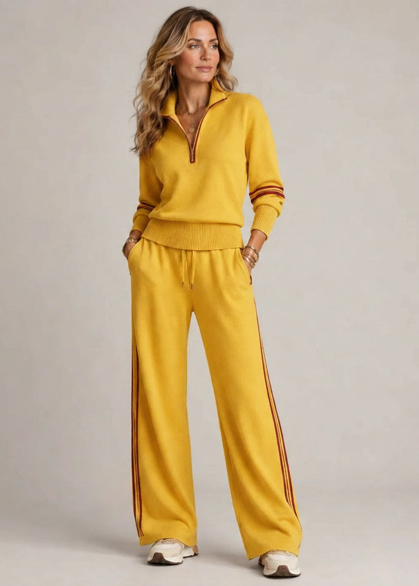 Ensemble Kate | Pull Demi-Zippé & Pantalon Large