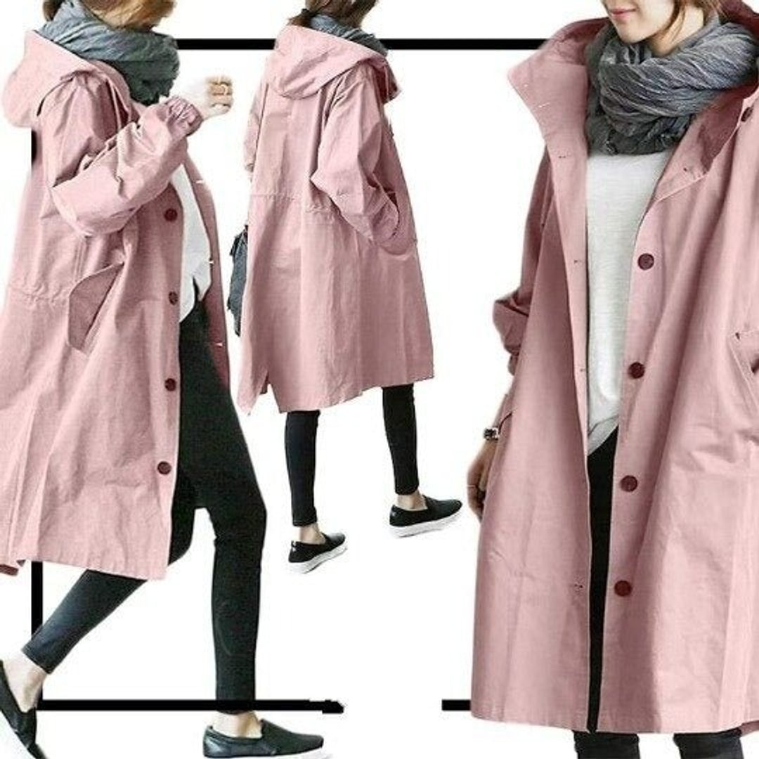 Maisie | Manteau Oversize à Capuche et Boutons sur le Devant