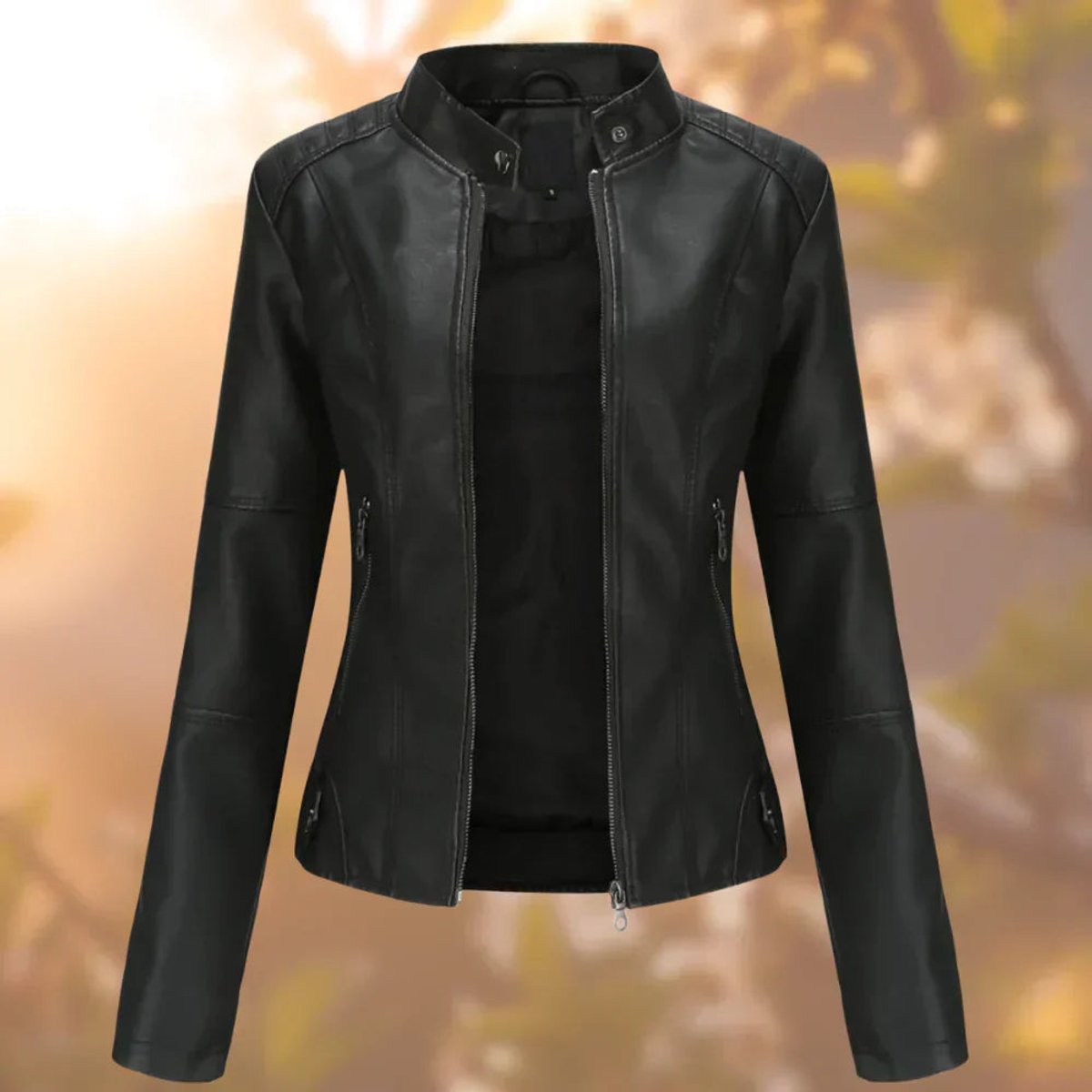 Larissa | Veste Motard Cintrée à Fermeture Éclair pour Femme