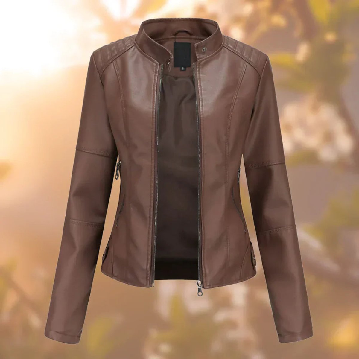 Larissa | Veste Motard Cintrée à Fermeture Éclair pour Femme