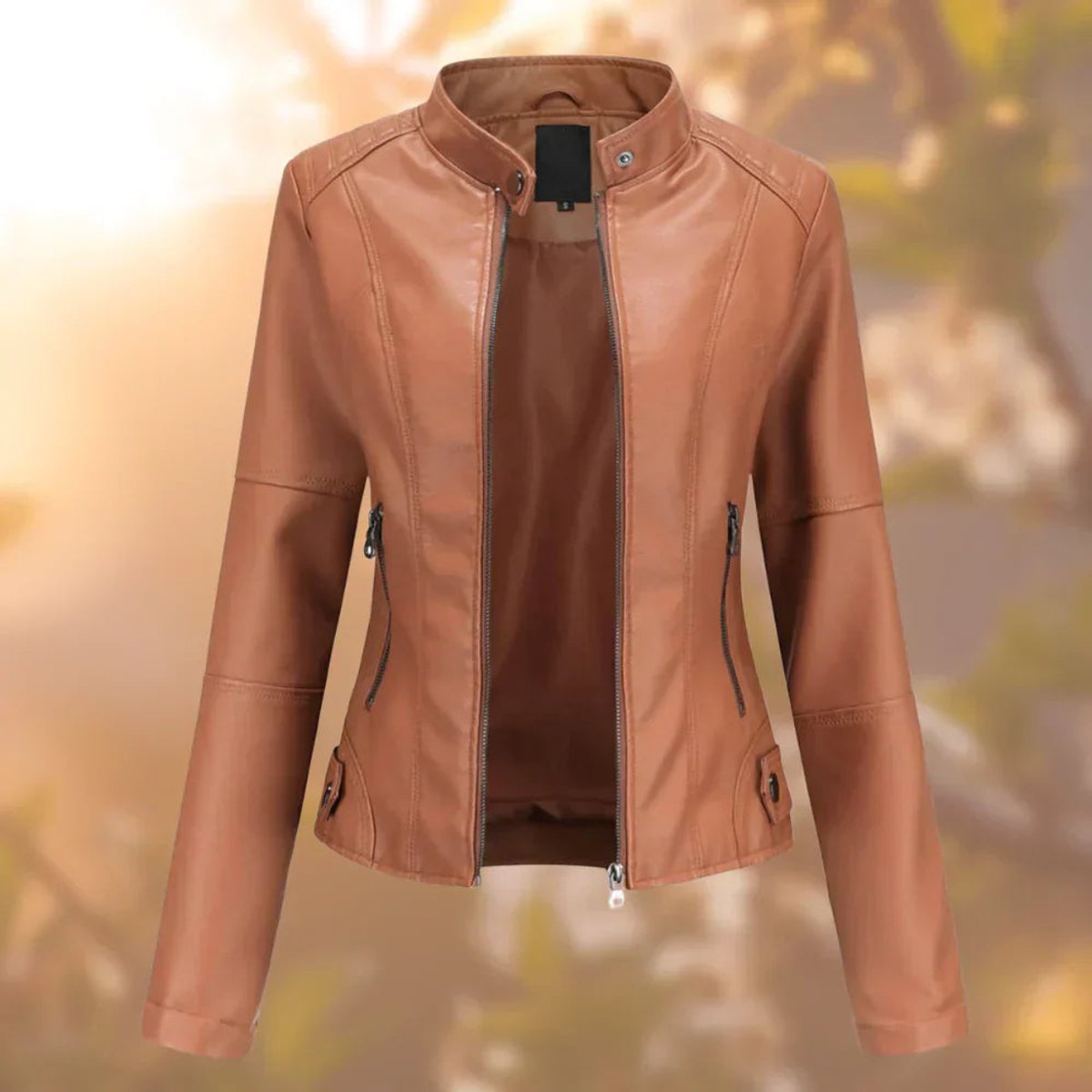 Larissa | Veste Motard Cintrée à Fermeture Éclair pour Femme