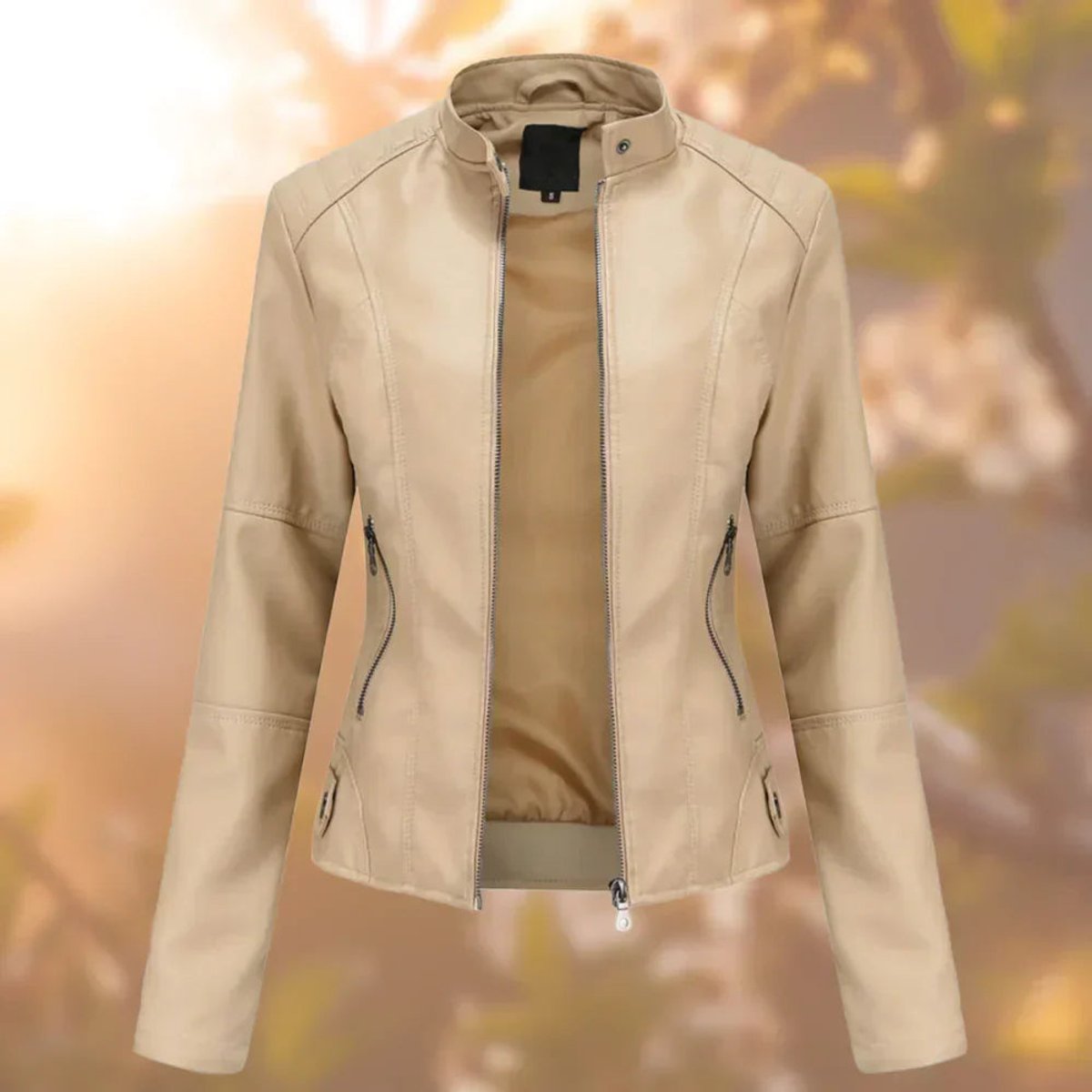 Larissa | Veste Motard Cintrée à Fermeture Éclair pour Femme