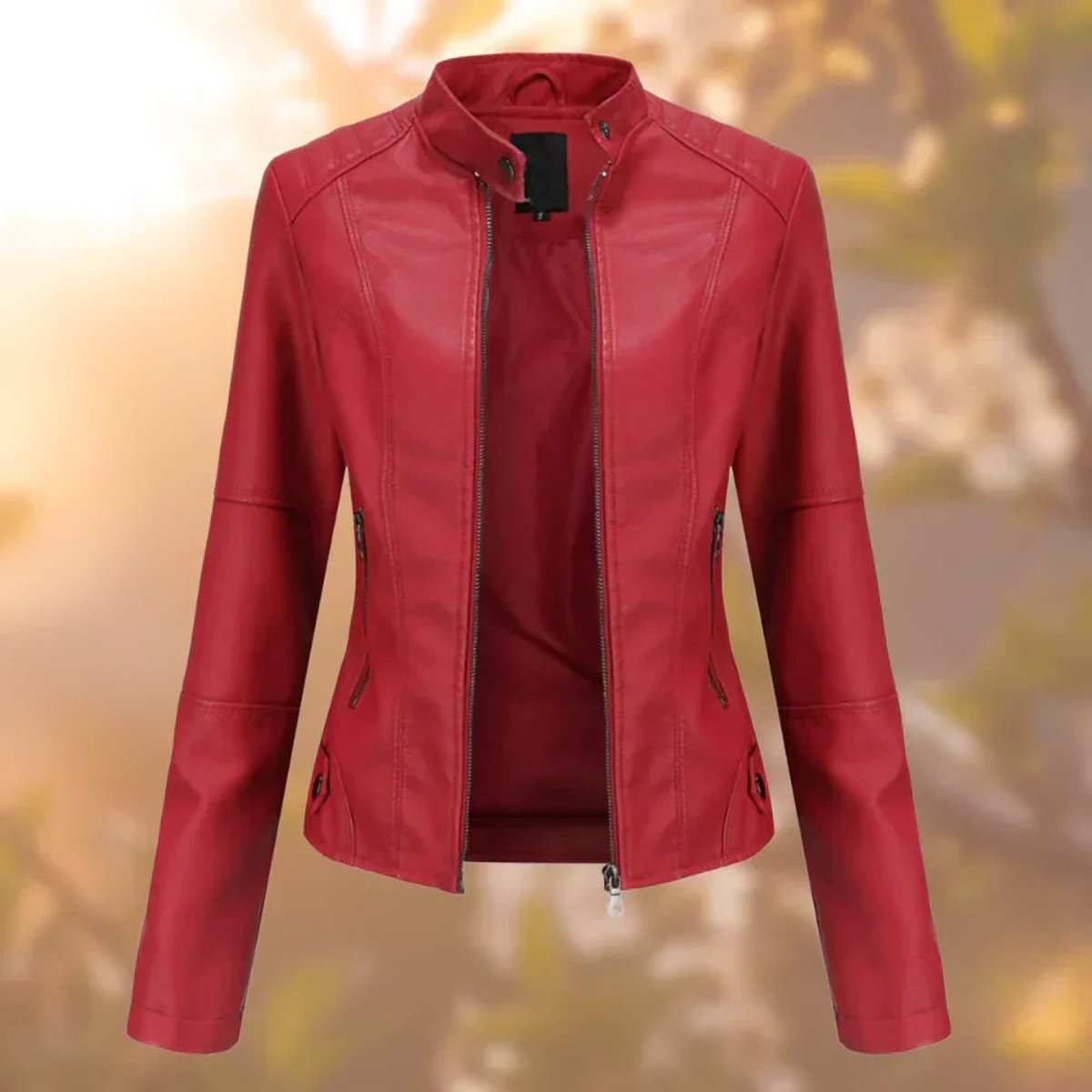 Larissa | Veste Motard Cintrée à Fermeture Éclair pour Femme